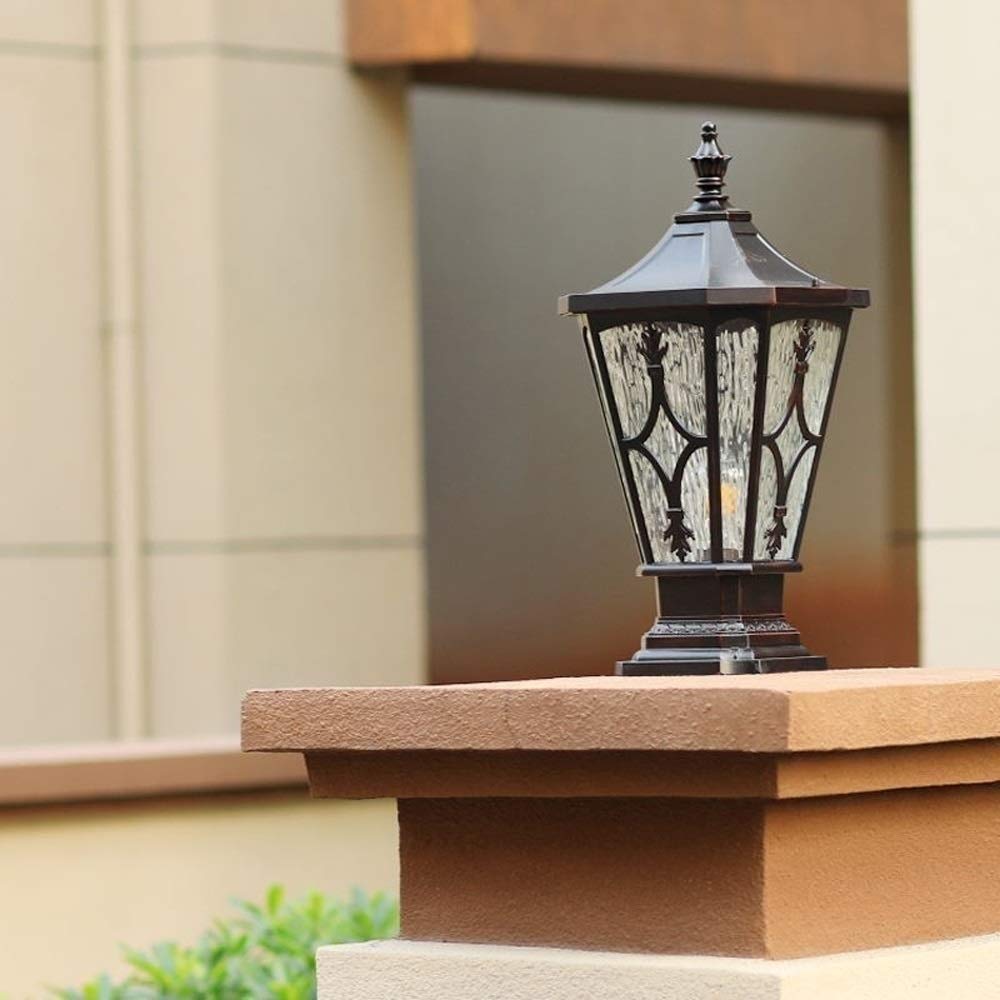 Amerykańskie latarnie zewnętrzne IP55 Wodoodporne Patio Zewnętrzne aluminiowe słupki Lampa kolumnowa Victoria Taras Drzwi Ściana Szklana kolumna Światła na filarze Krajobraz Ogród Oświetlenie E27