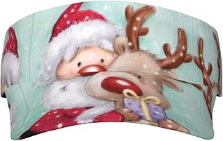 BHCASE Merry Christmas Adult Sunshade Empty Top Hat : Durable and Stylish. Empty Top Design, Not Stuffy and Does Not Affect The Hair Black