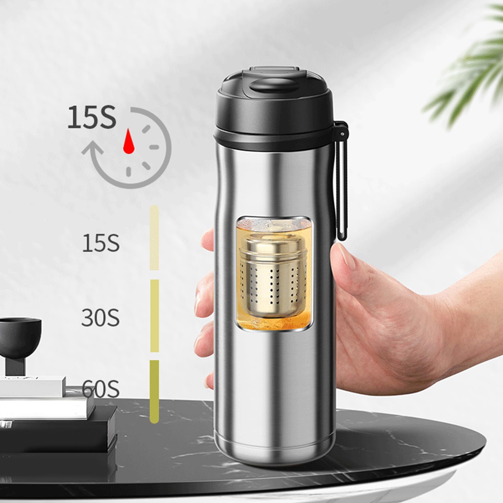 Infusor de té portátil, vaso de té con infusor - Botellas aisladas
