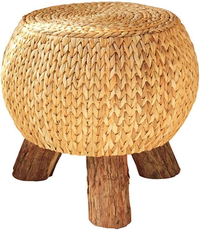 Minimalist Fashion Creative Straw Wooden Stool Round Stool Creative Shoe Stool Bench Small Stool Seat Cushion Stool for Bathroom Bedroom Living Roomcasual/Style a