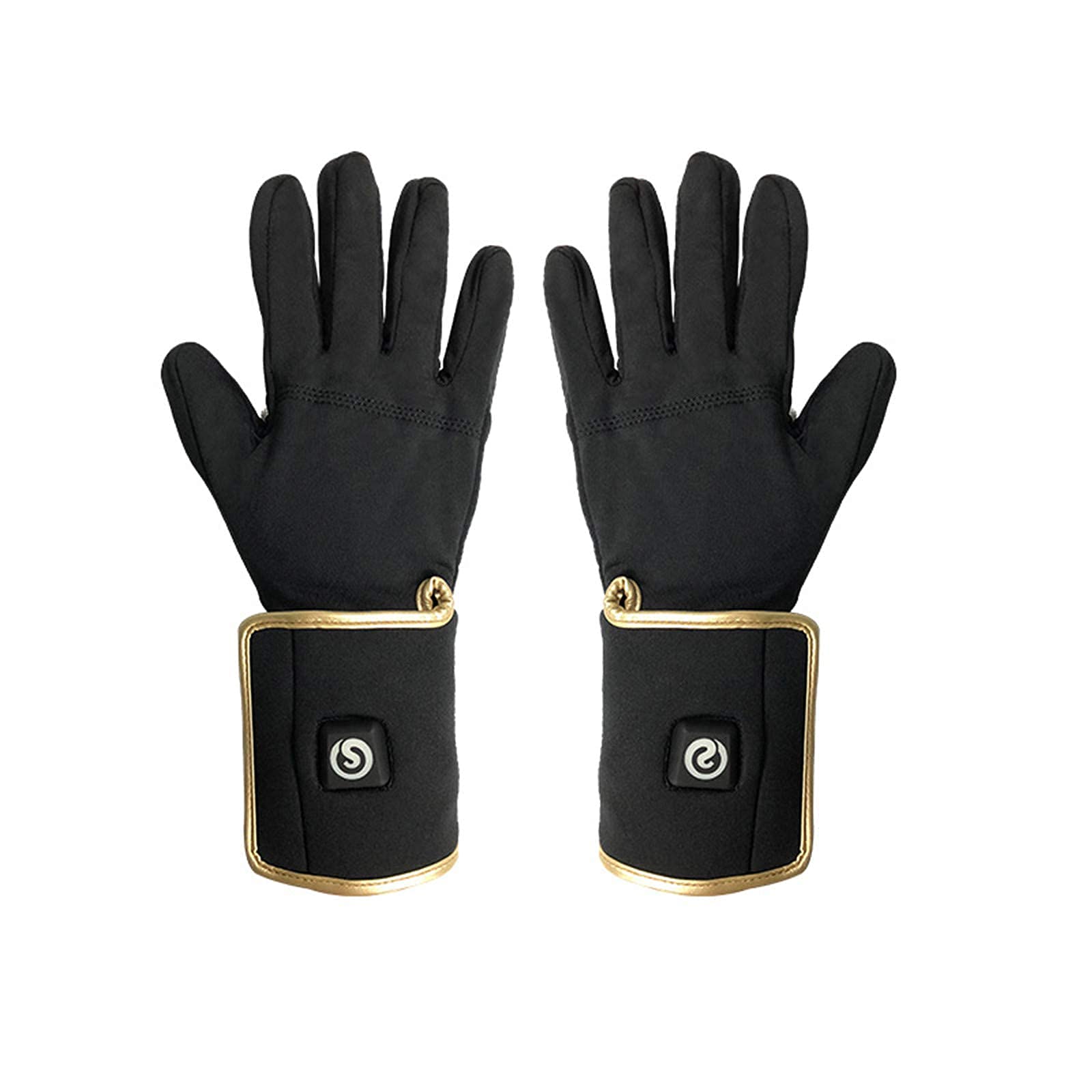 Gants chauffants cyclisme moto snowboard rechargeables Noir et Or M L