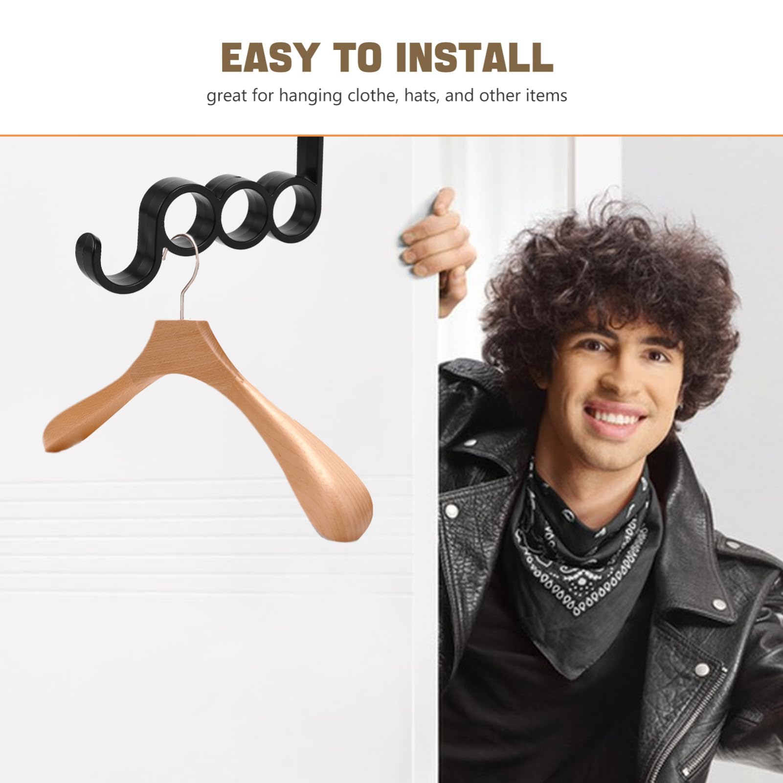 ULTECHNOVO 10piezas Perchero para Puerta 10 Ganchos de Plástico, Instalación sin Taladro, Antideslizante y Versátil para Dormitorio y Baño