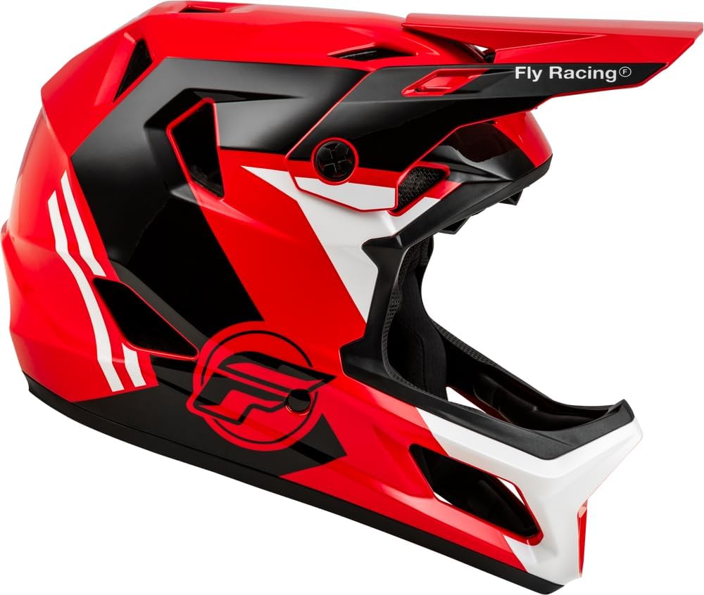 Fly Racing Rayce MTB/BMX Bicycle Helmet (Red/Black/White, Large)