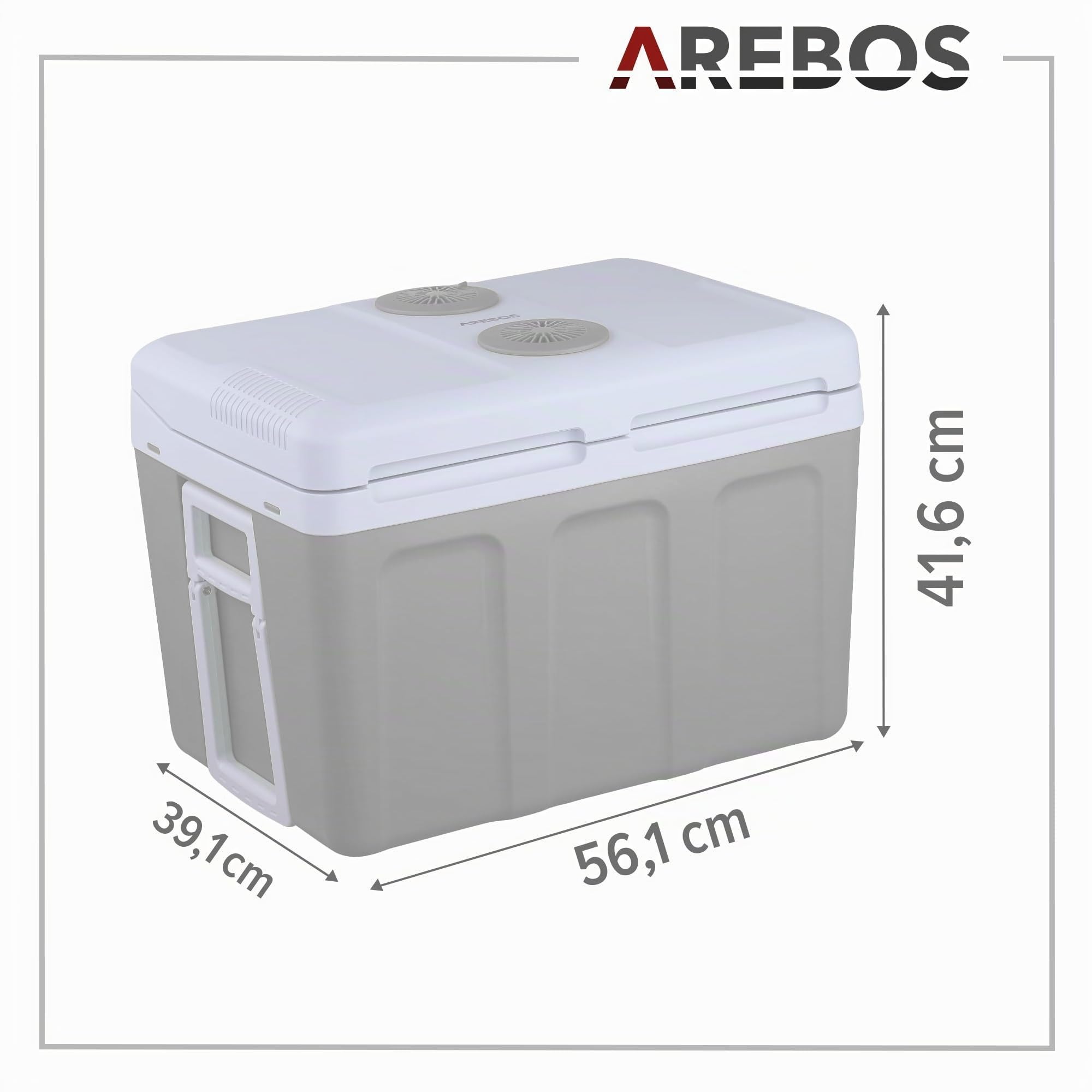 Arebos Borsa frigo da 40 Litri | per Raffreddare e Mantenere al Caldo | Mini Frigo per Auto, Camion, Barca e Camper | con modalità Eco |12/230 V e Presa | Frigoriferi Portatile Elettrico | Antracite
