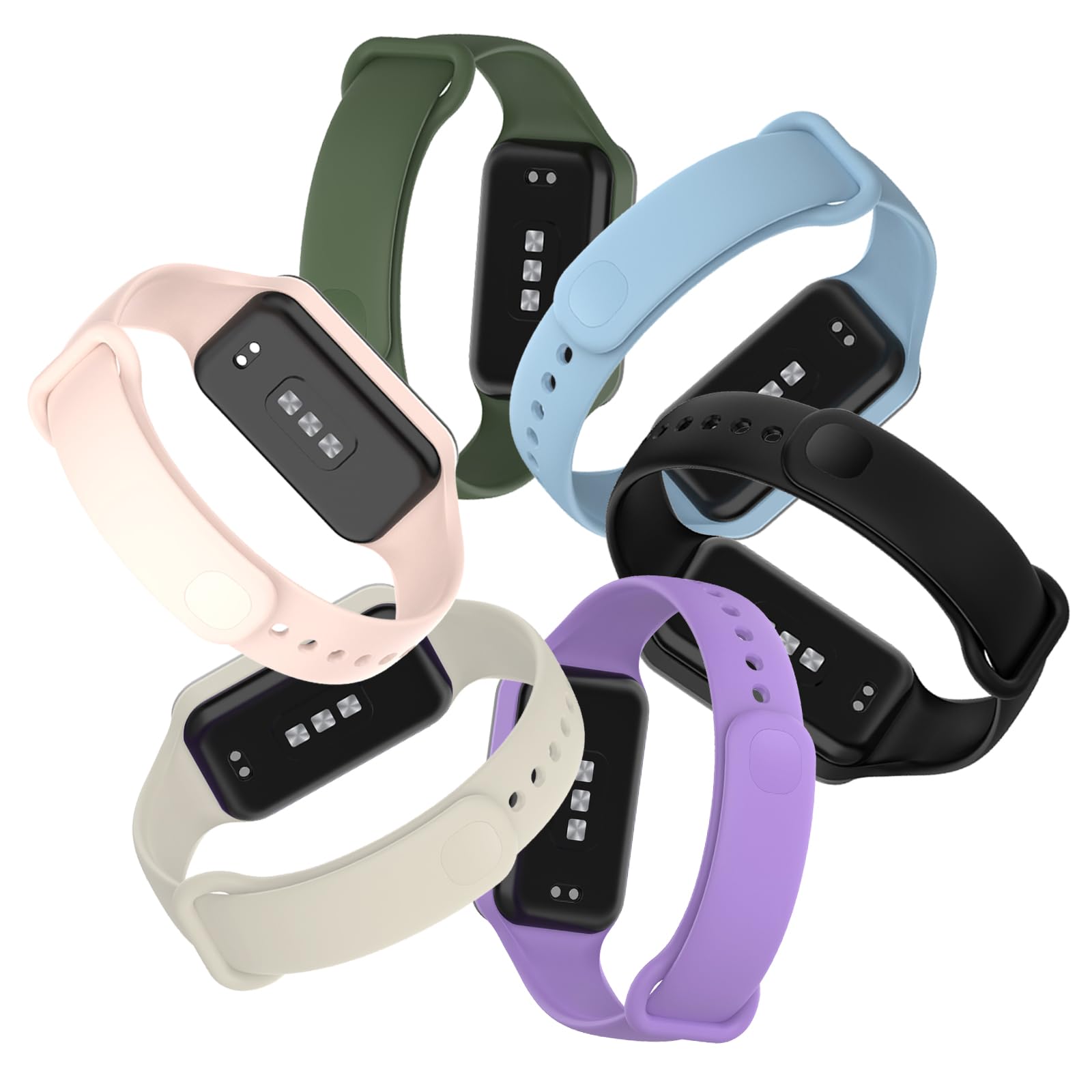 ASDONAL 5 Cinturini Per Xiaomi Smart Band 8 Active E Redmi Smart Band 2 - Bracciali In Silicone Colorati, Ricambio, Multicolore - 3