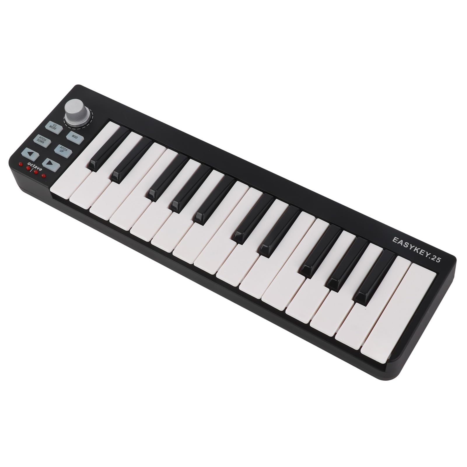 Controlador de Teclado MIDI Controlador USB Compacto de 25 Teclas para Win 11 10 8 7 Vista OS X Producción Musical Negro