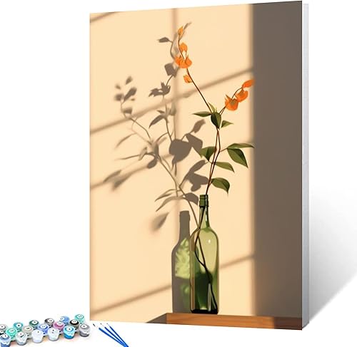 Miniatura 14 de Tucocoo Bumbers - Pintura de amapola roja para adultos, pintura abstracta de amapola por números, pintura acrílica, lienzo, graffiti, flores rojas