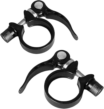 2 Pcs Bicycle Seatpost Clamps, Aluminum Alloy Quick Release Saddle Clip, 28.6mm & 31.8mm Seat Tube Collars, for 25.4/27.2/28.6mm Seatposts Bike Cycling Parts