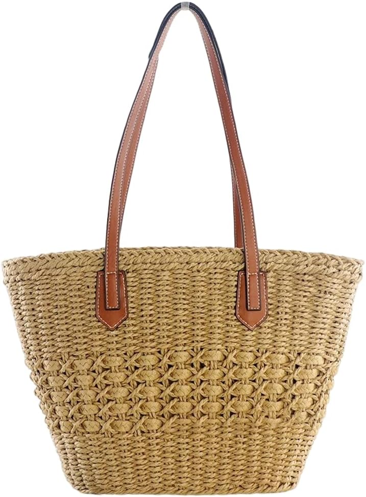 Handmade Woven Straw Hobo Bag for Summer and Beach Travel