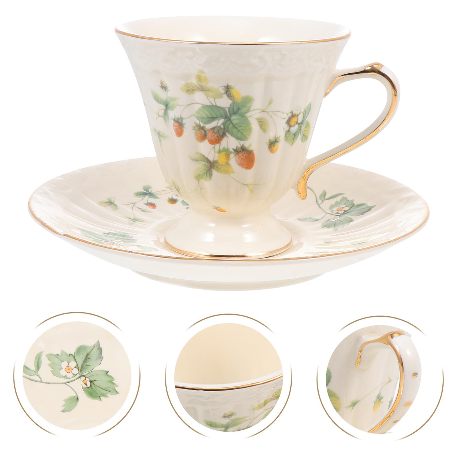 INOOMP Retro Keramiktasse mit Untertasse 1 Satz für Kaffee und Saft