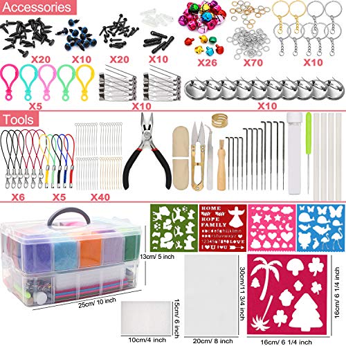 Needle Felting Kit 308Pcs Set, Wool Roving 48 Colors Upgraded Needle Felting Tools Kits with Large Felt Molds Storage Box for DIY Craft Animal Home Decoration Christmas Birthday Gift - Thumbnail 3