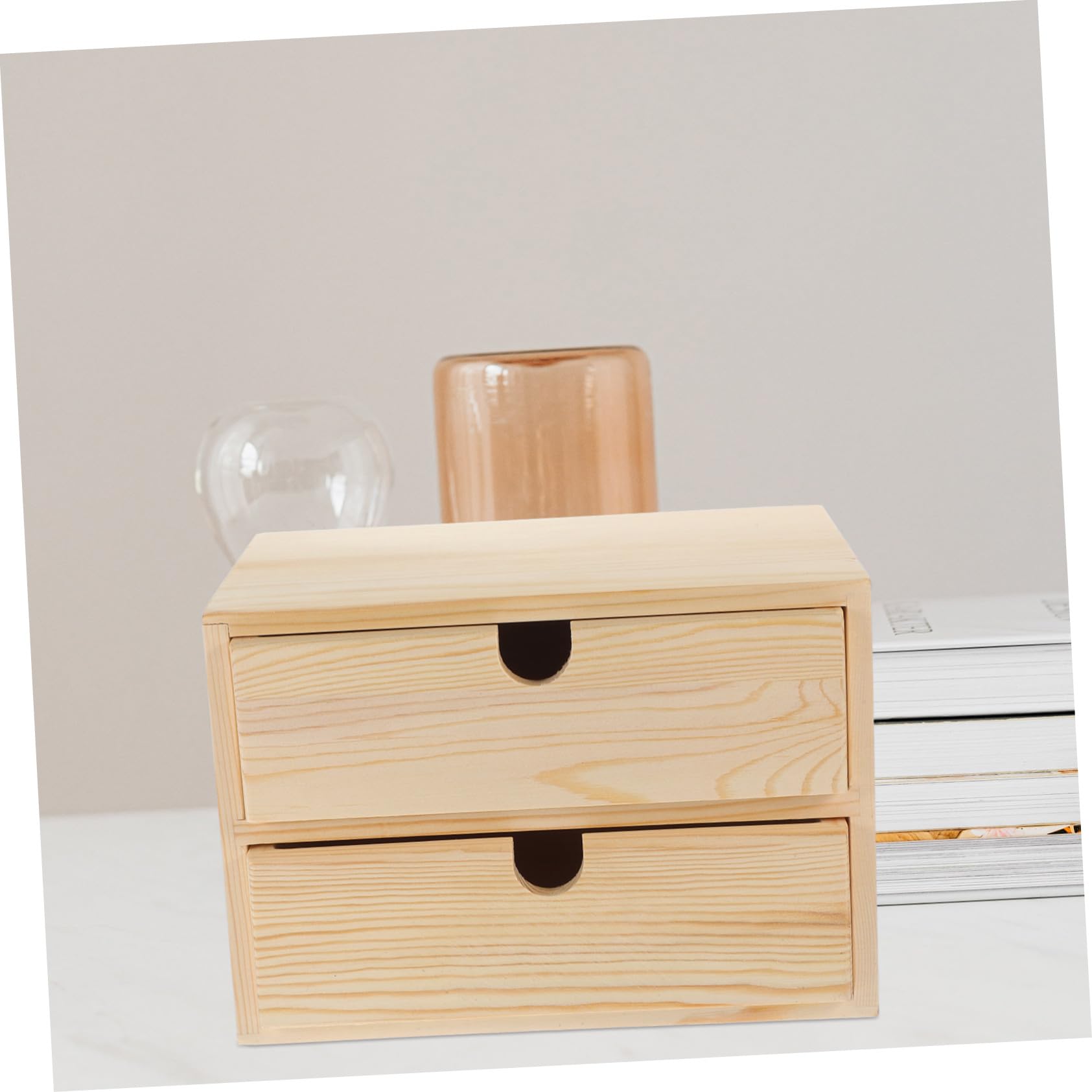 POPETPOP Scatola Portaoggetti in Legno Con Cassetti Organizzatore Da Scrivania Contenitore Per Cancelleria Scatola Portaoggetti Da Ufficio Cassetti Per Vari Articoli