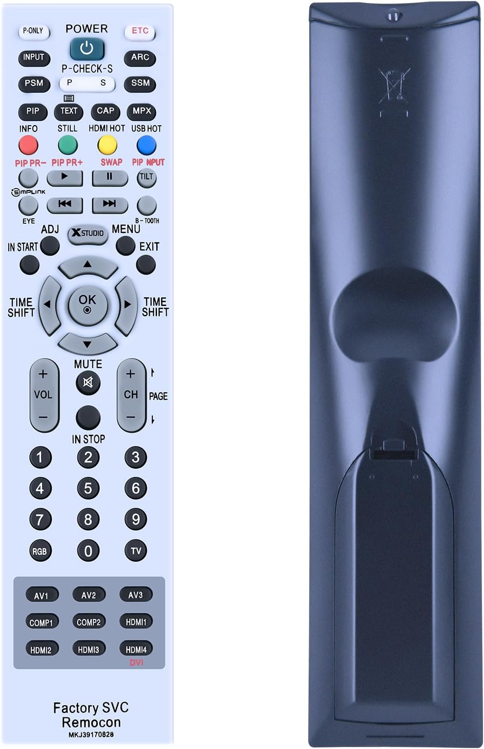TCNOUMT New Replacement Remote Control for LG LCD LED TV DU-27FB32C DU27FB32C 24LV570M 24LV570M-UA 28LV570M 28LV570M-UA 32LV570M-UC 43LV570M, For Factory SVC Remocon MKJ391708 28 remote control