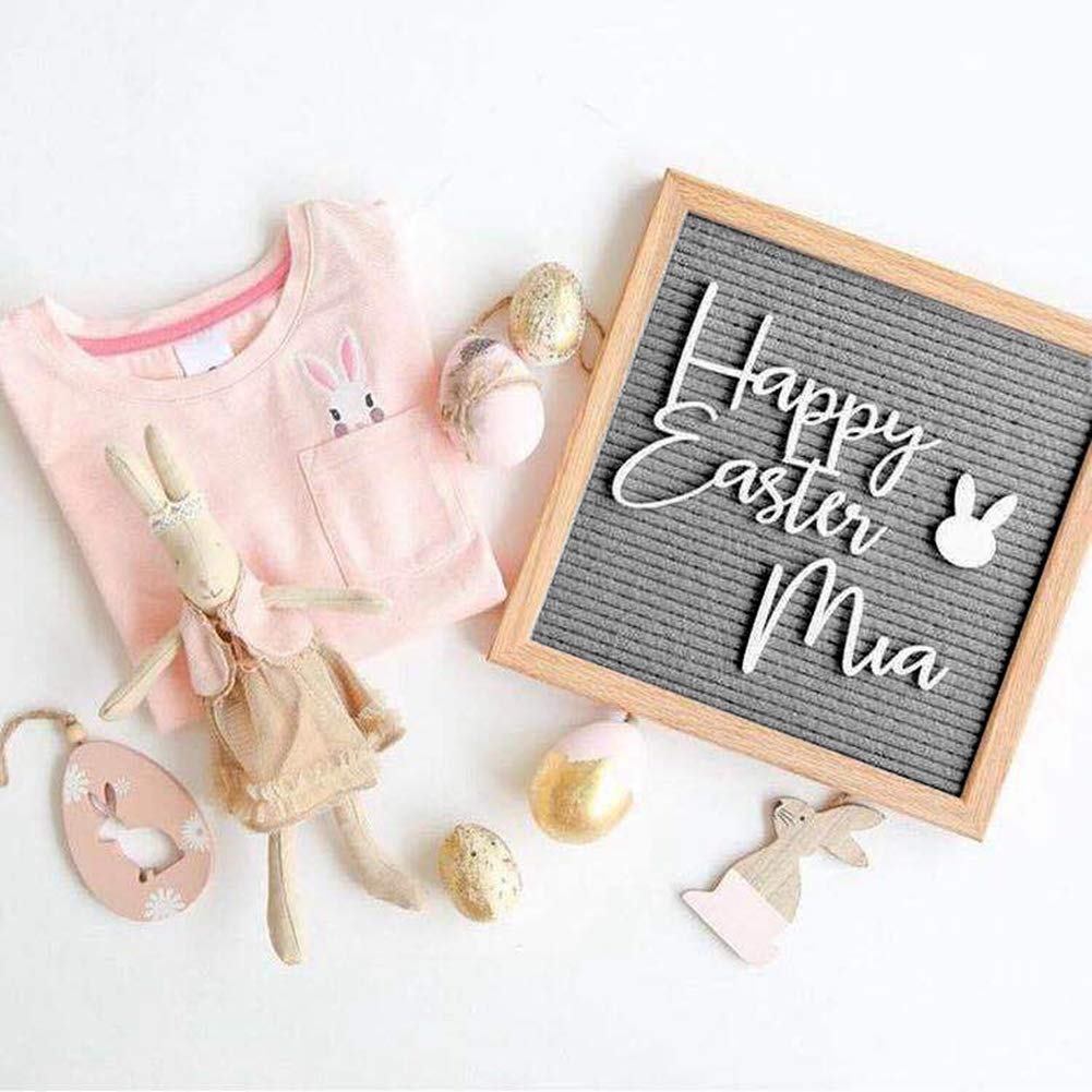 Gavigain Changeable Letter Boards,Felt Letters Message Board Sign Changeable Letters Numbers Room Decoration Prop (Gray)