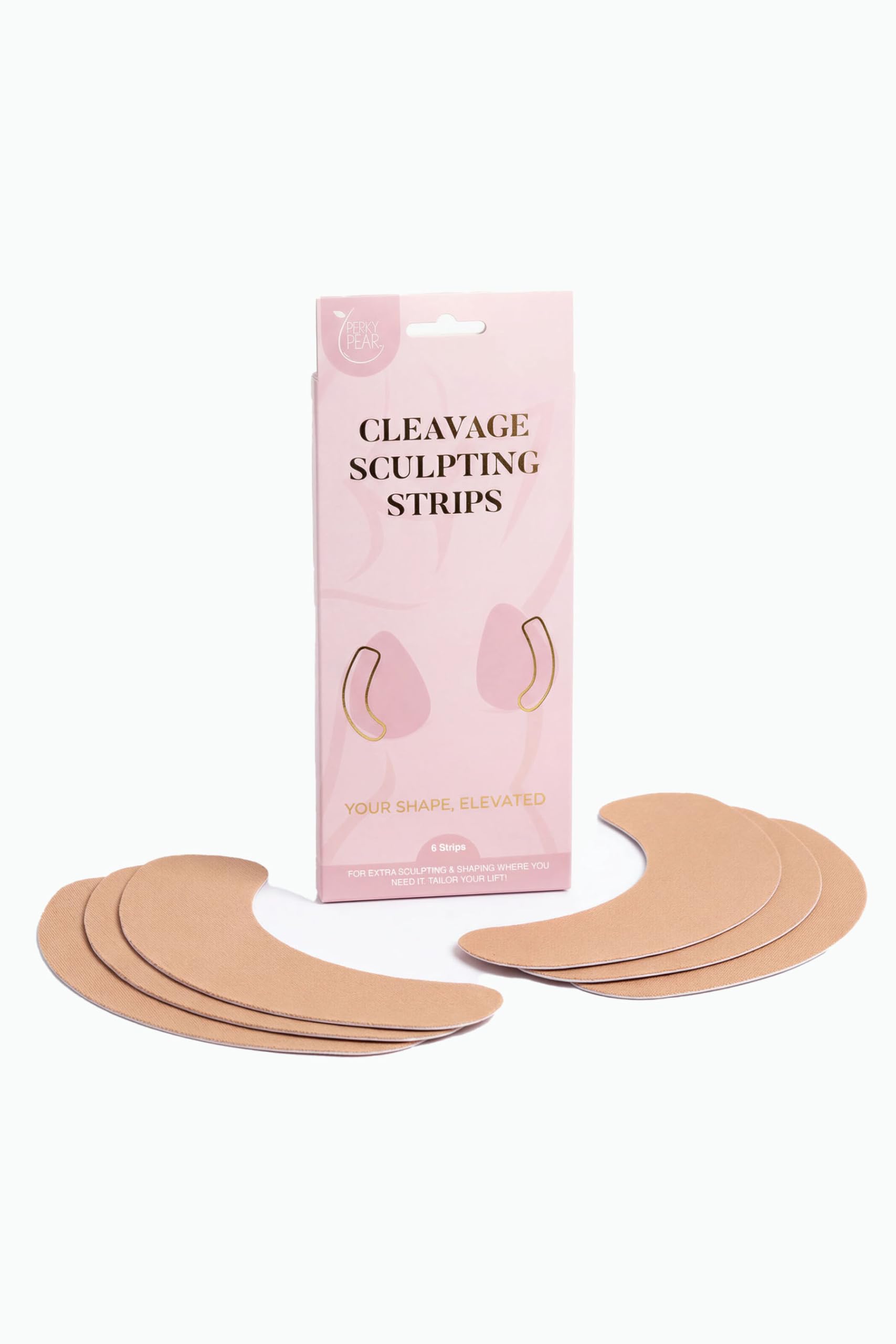 Perky Pear Cleavage Sculpting Boob Tape Strips [A-H Cup] - 3 Pairs of Sculpting Breast Lift Boob Tape (Beige)