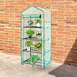 Lendo Online Invernadero con Cubierta Impermeable PE Acero Verde - Invernadero con jardineras de Acero-Invernadero para Plantas (69x49x160cm)