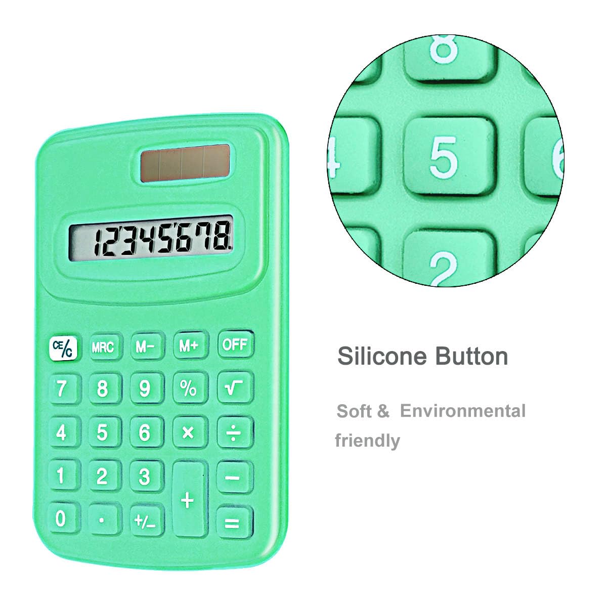 Calcolatrice di base a doppia potenza, 8 cifre, con pulsante in silicone, calcolatrice da tavolo (A, set di 24)