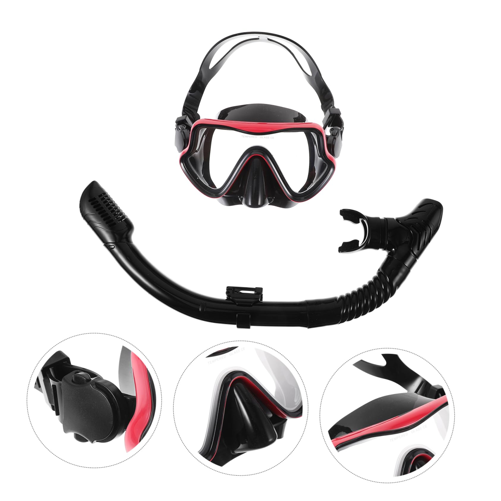 Mikikit 1Set Portable Snorkeling Mask Set Lightweight Snorkel Gear for Diving and Swimming Durable High Tech Design for Present for Water Enthusiasts