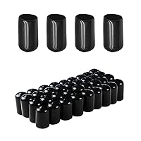 Vista 24 de Aopin Cubierta de tapa de extremo redondo de goma de 3/10 pulgadas (0.295 in), protectores de rosca de tornillo de PVC flexible de tubería