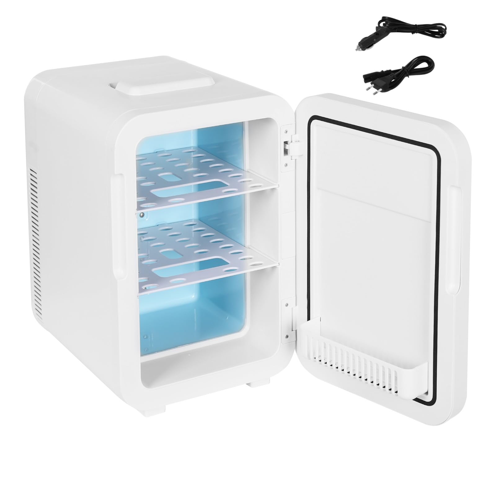 20L Mini Kühlschrank 2 Einlegeböden Kleiner Kühlschrank 78W Minikühlschrank Mini-Kühlschränke Halbleiter-Kühlung mit LED-Digitalanzeige