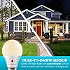 LUXRITE A19 LED Dusk to Dawn Light Bulbs Outdoor Lighting, 60 Watt Equivalent, Enclosed Fixture Rated, Automatic On Off Sensor, 3000K Soft White, 800 Lumens, Damp Rated, E26 Base (2 Pack)