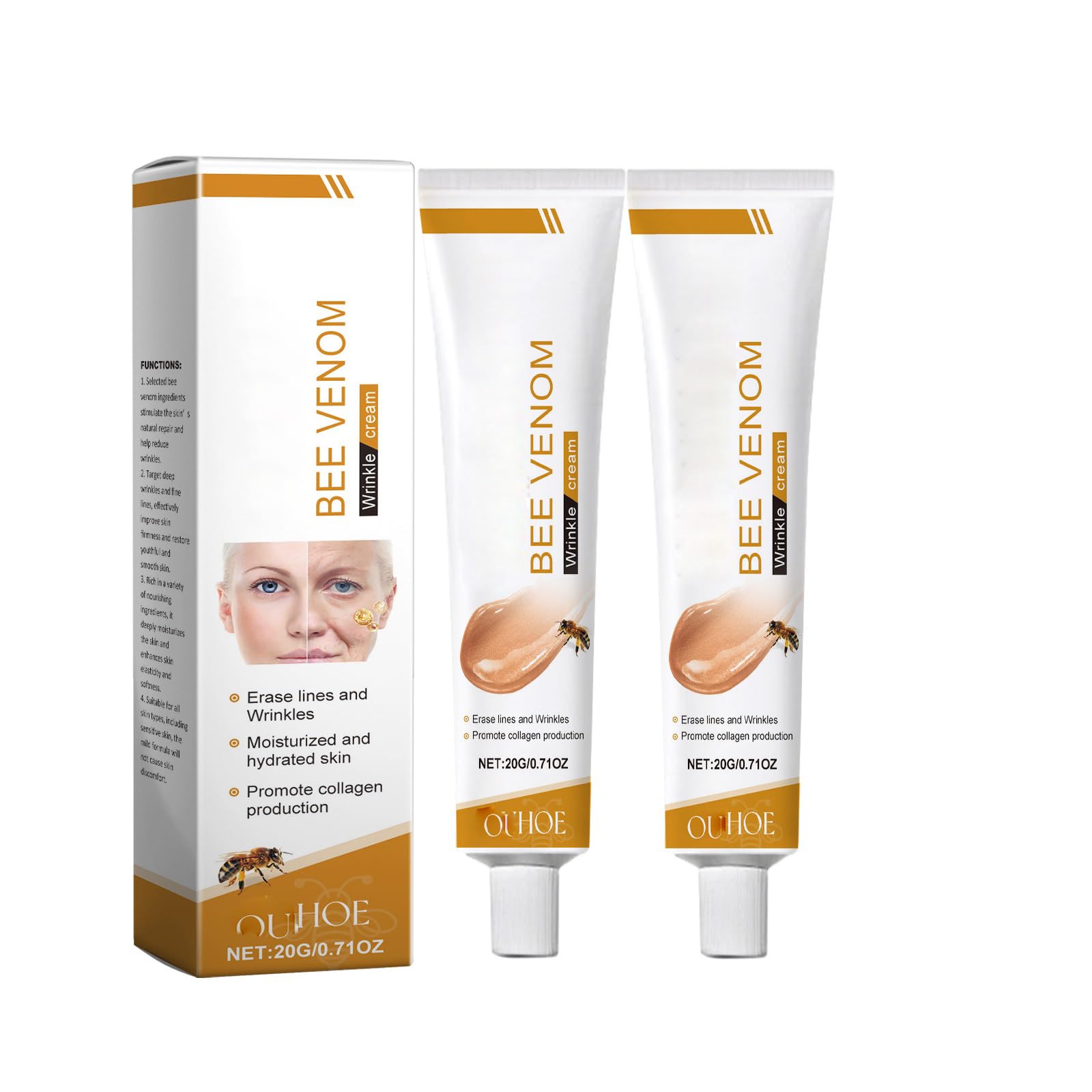 Amazon.com : PAQIMAN 2 Pcs BotoxBee Venom Skin Cream, Anti-Aging