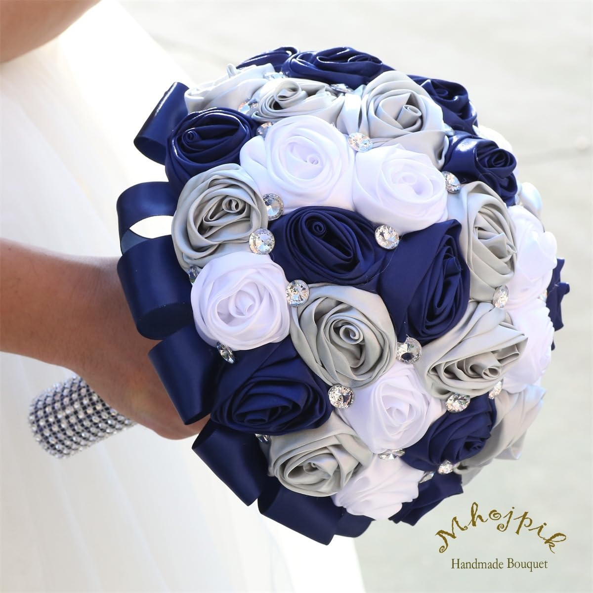 Amazon｜Mhojpik 9.8インチ ネイビーブルー、シルバー&ホワイト