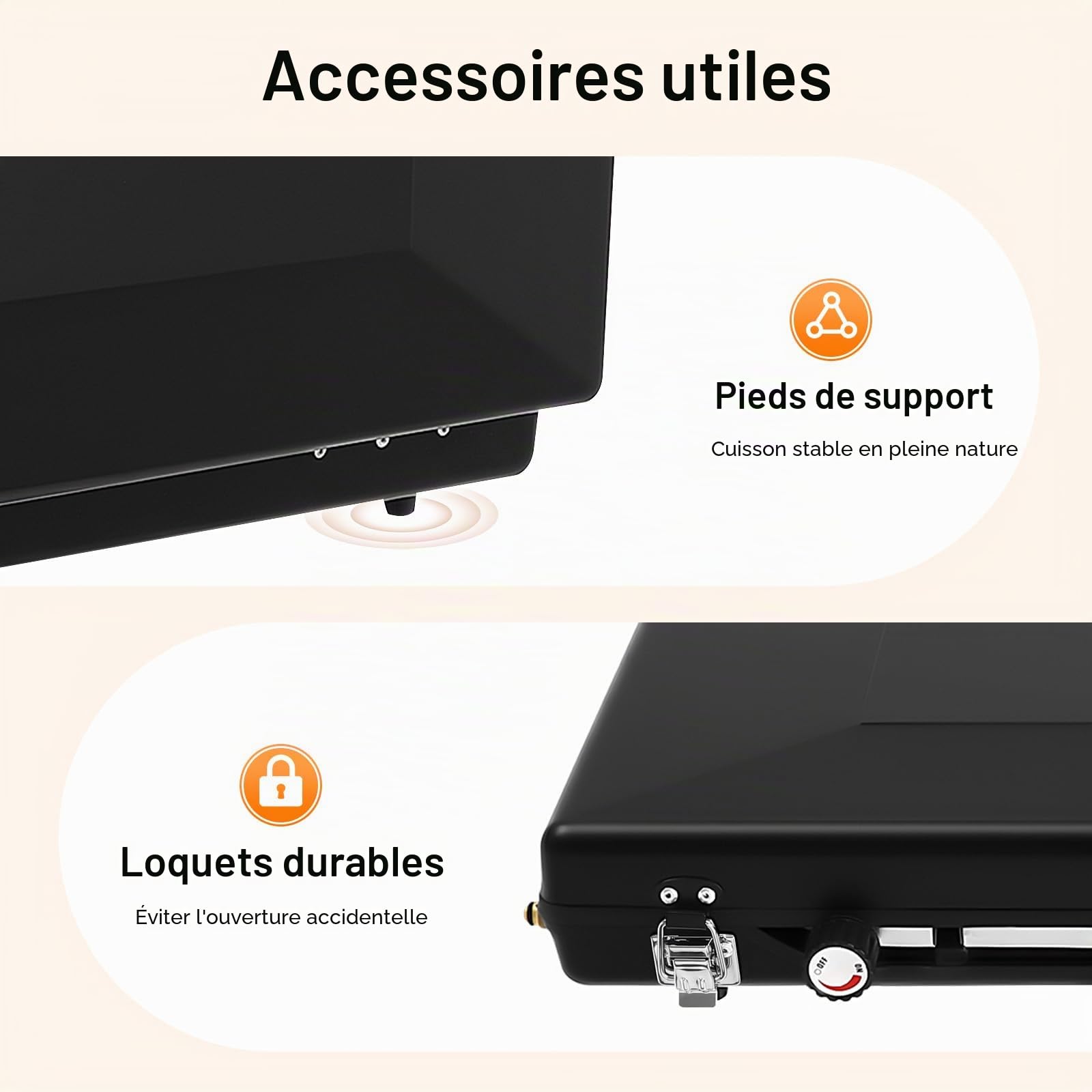 Réchaud à gaz de camping 3 brûleurs 4,5 kW portable pliable