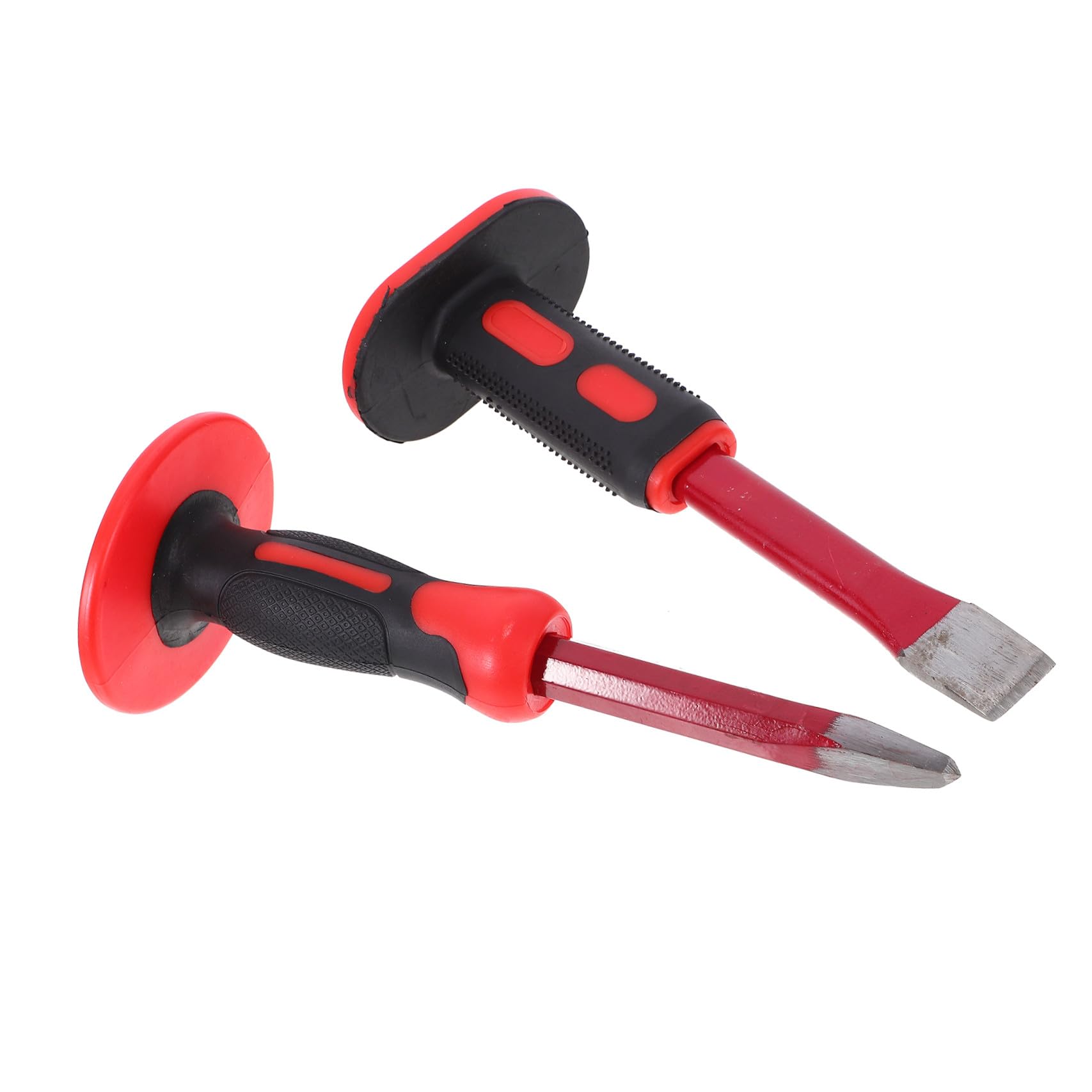 jojofuny Set di 2 Scalpelli Pesanti da 250mm per Muratura Protezione Mano, in Acciaio Cromo-vanadio, Assorbimento Urti, per Edilizia e Lavorazioni su Pietra