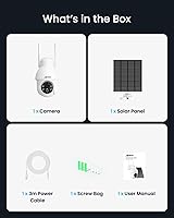 Vista 9 de ANRAN 2K Solar Security Camera Outdoor Wireless, WiFi Camera Battery-Powered with 360° PTZ for Home Security, 3MP Color Night Vision, PIR Motion