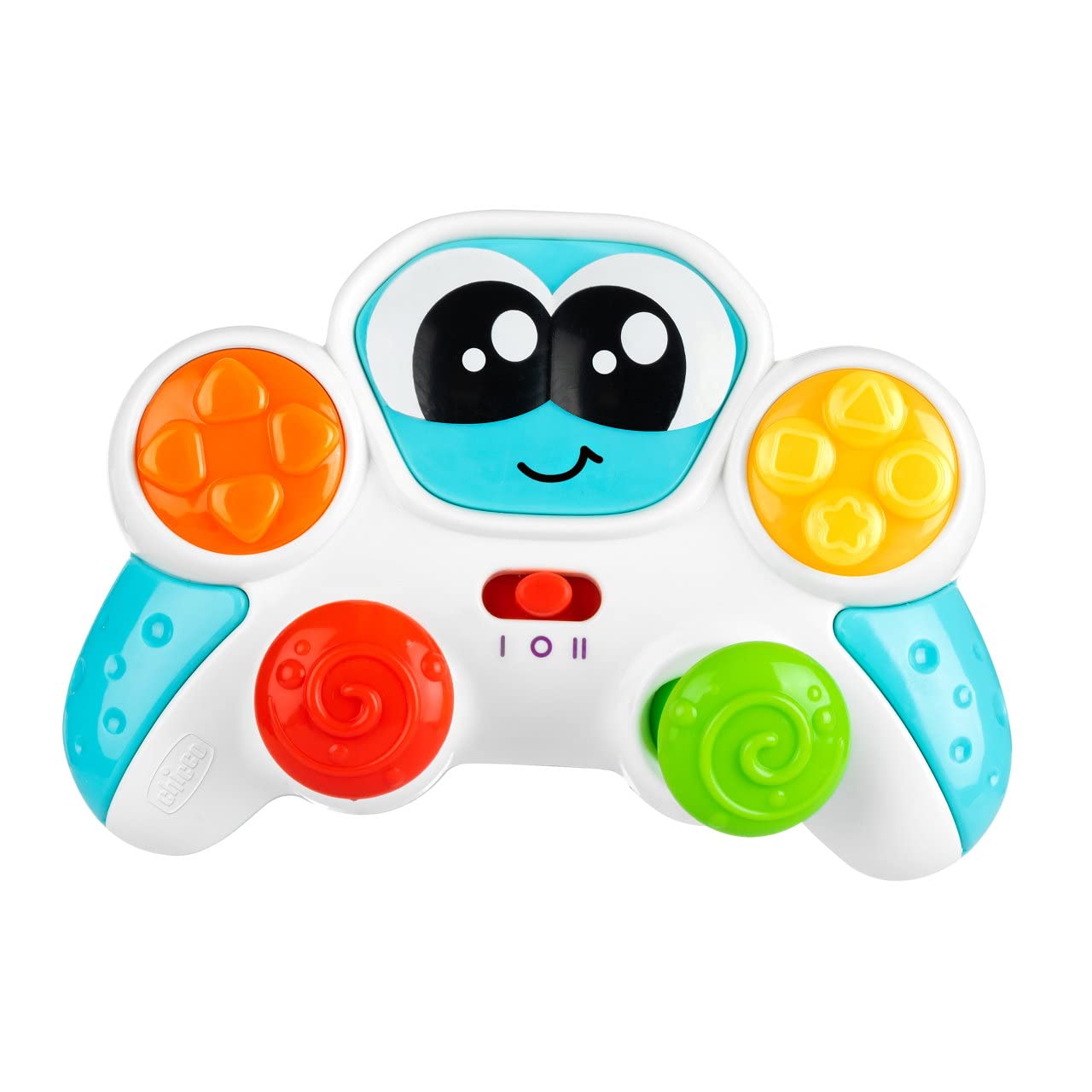 Chicco Baby Gamer Controller, Juguete Interactivo Parlante, Español/Inglés, Mando Videojuegos, Didactico, 2 Teclas para Activar Efectos Luminosos, Más de 20 Sonidos, Luces y Sonidos, 6 Meses-3 Años