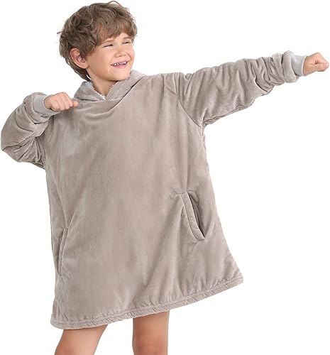 Vista 21 de LetsFunny Manta con Capucha, Sudadera Manta de Forro Polar Sherpa de Gran Tamaño Usable, Súper Suave, Cálida y Acogedora con Bolsillo Gigante