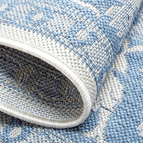 Home Dynamix Nicole Miller Patio Country Ayana Indoor/Outdoor Area Rug, 5'2"X7'2", Traditional Gray/Blue #TOP4