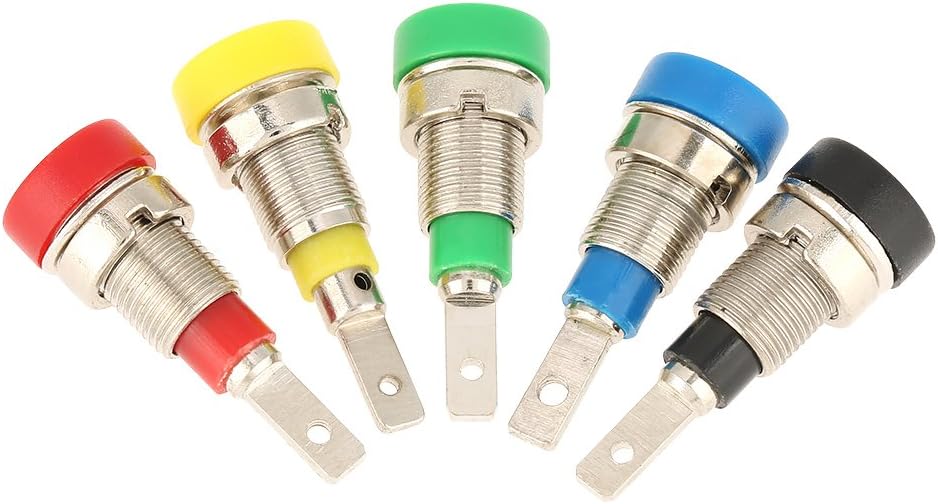 12 Connettori A Banana Isolati 4mm - Rosso E Nero - Adattori Per Spine E Cavi Elettrici