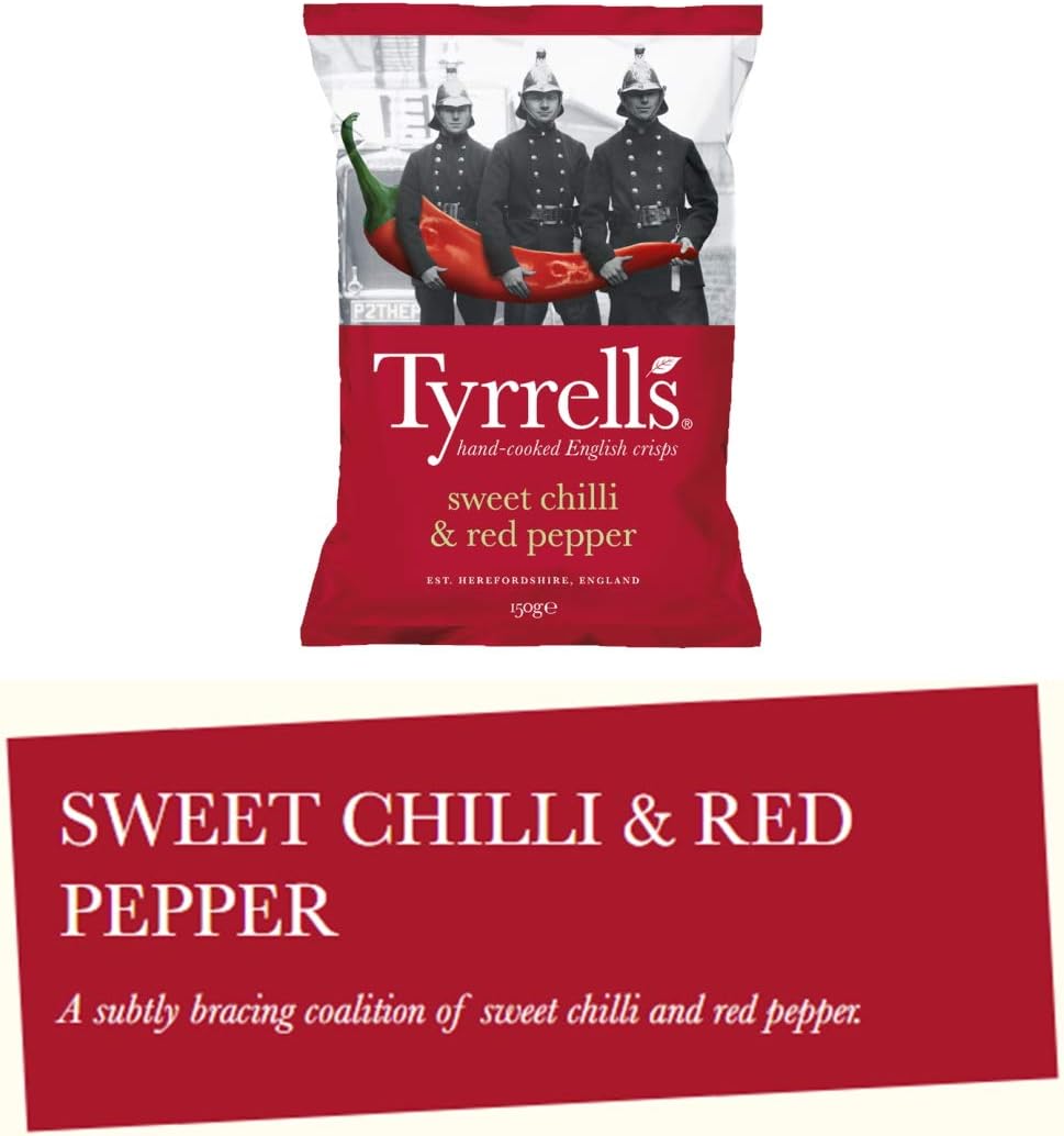 Tyrrells Sweet Chili and Red Pepper- 150g (Pack of 2)