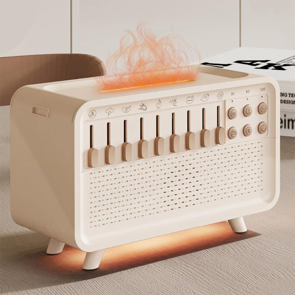 Humifall Noise Humidifier, White Noise Sound Machine, Quiet Air Diffuser USB Powered, 4-in-1 Nature Sleep Machines for Sleeping, Night Light Humidifier with 8 Group Nature Ambient Sound
