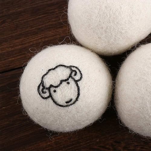 Miniatura 7 de Bolas de secado de lana, bolas de lavandería reutilizables, suavizantes, kit de secado de vellón antiestático, reduce las arrugas y ahorra tiempo de