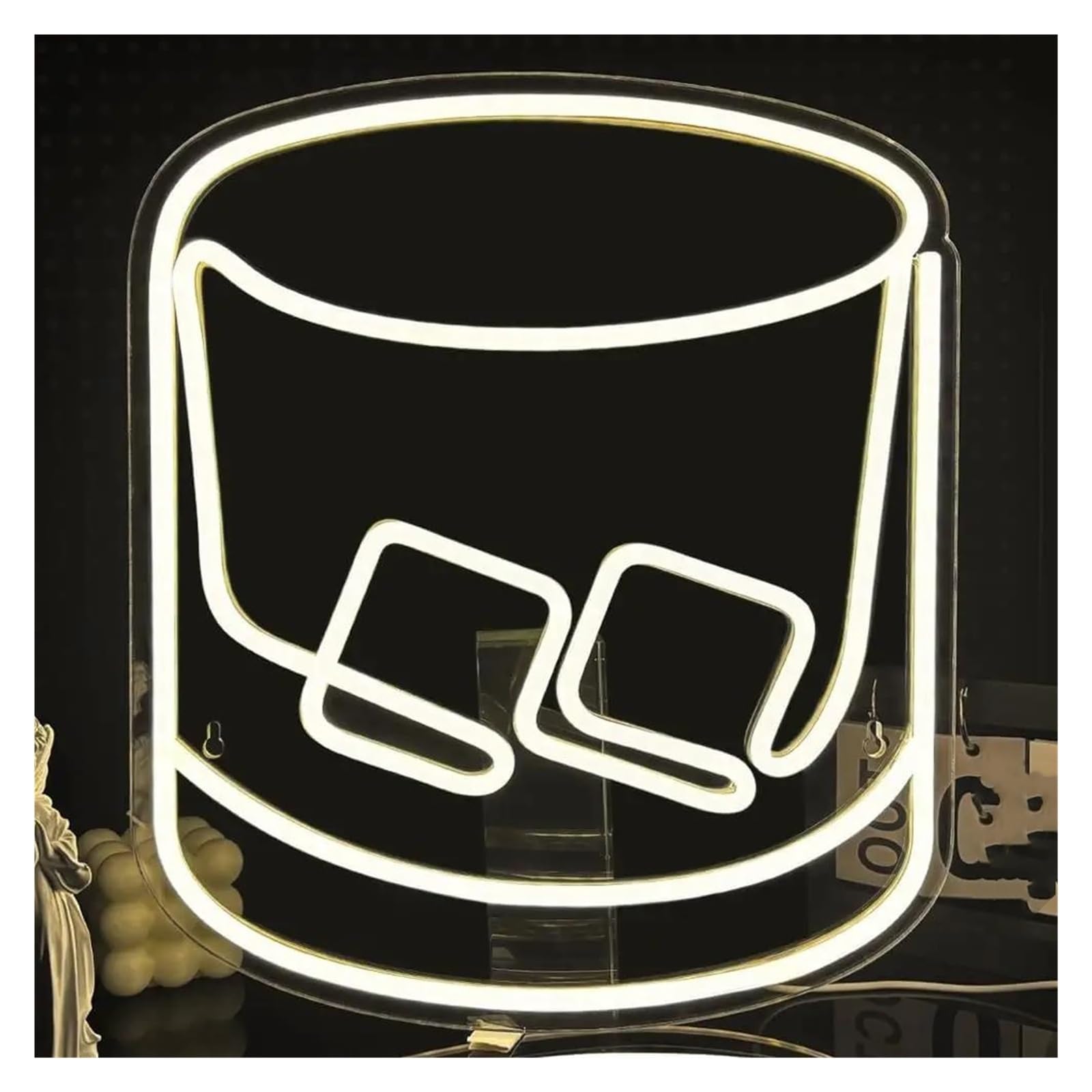 LEMST Signs Lamp Wine Glass Neon Sign Beer USB Neon Light Bar Night Club KTV Live Music Party Rave Club Shop Decor 36.5x31.5cm