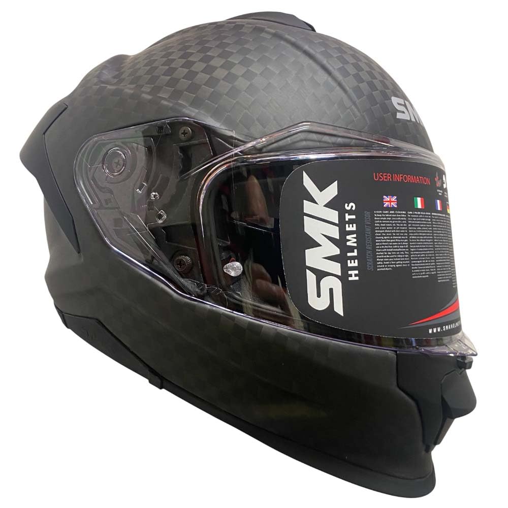 SMK Titan Carbon Mate, Casco de Moto Integral con Visor Solar Interior, Unisex Helmets Hombre y Mujer, Homologado 22.06