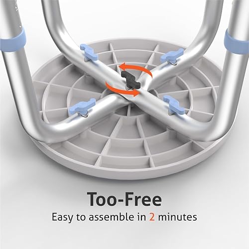 Miniatura 6 de DELOG Silla de ducha giratoria de 360 grados, 300 libras, taburete de ducha giratorio para herramienta de ducha interior, asiento de ducha ajustable