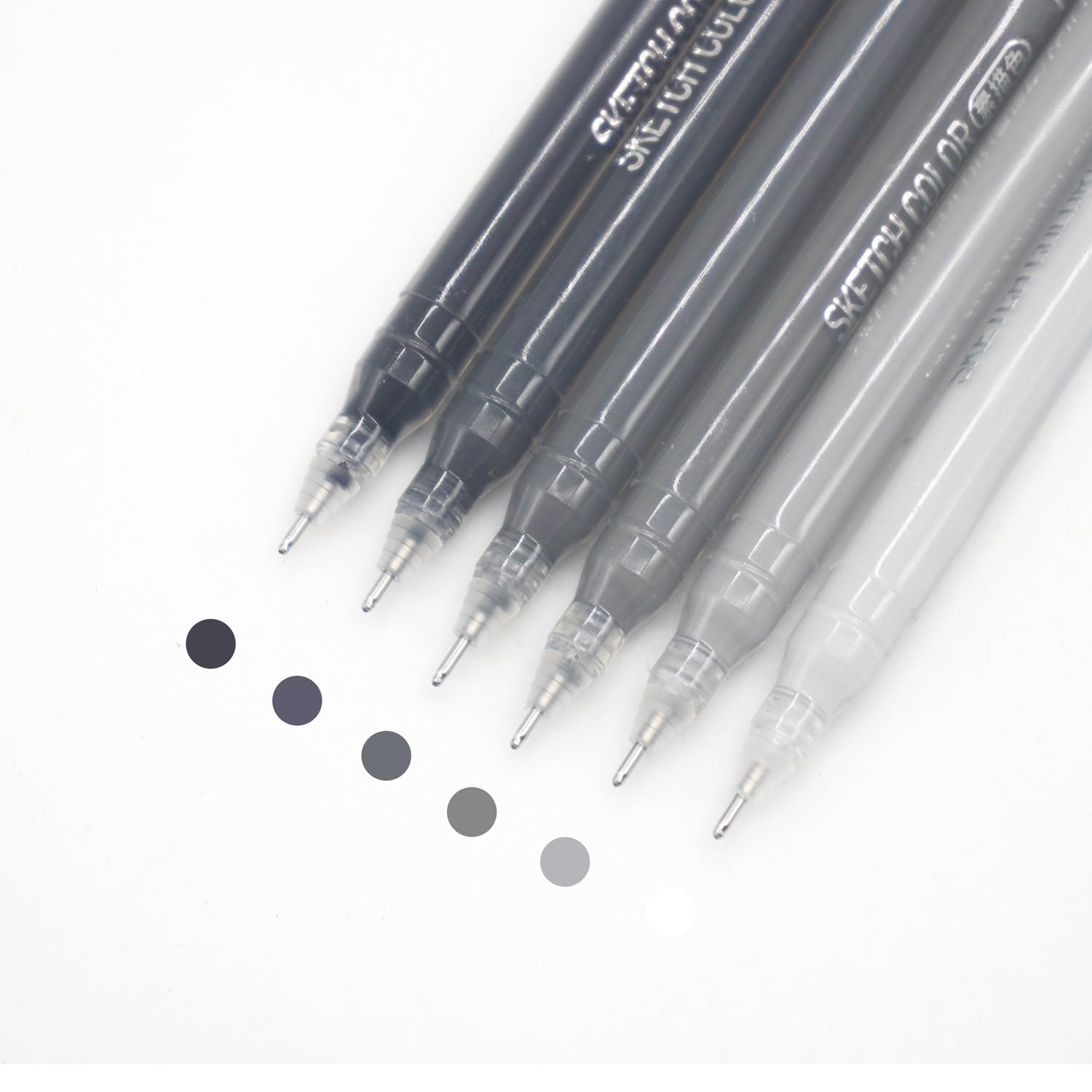 Stylos à encre gel avec pointe fine de 0,6 mm, 6 couleurs en acrylique