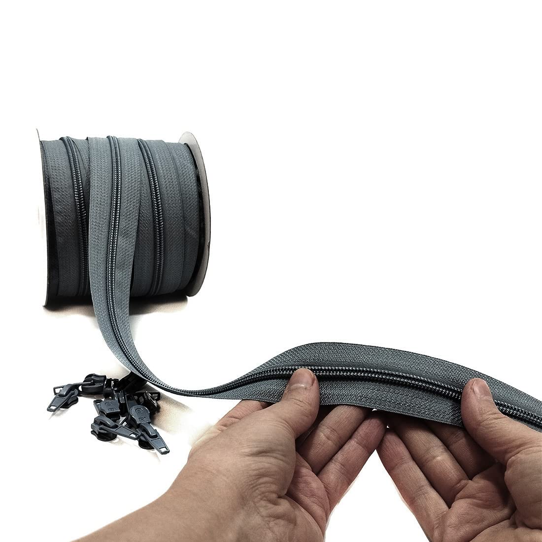 25m Fermeture éclair Continue En Nylon Maille #3, Avec 10 Curseurs