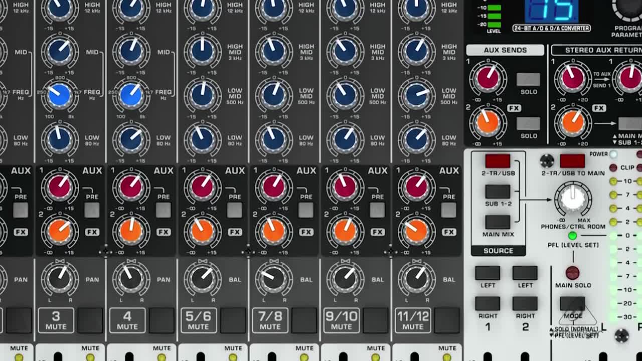 Behringer XENYX X1622USB Premium 16-Input 2/2-Bus Mixer with XENYX