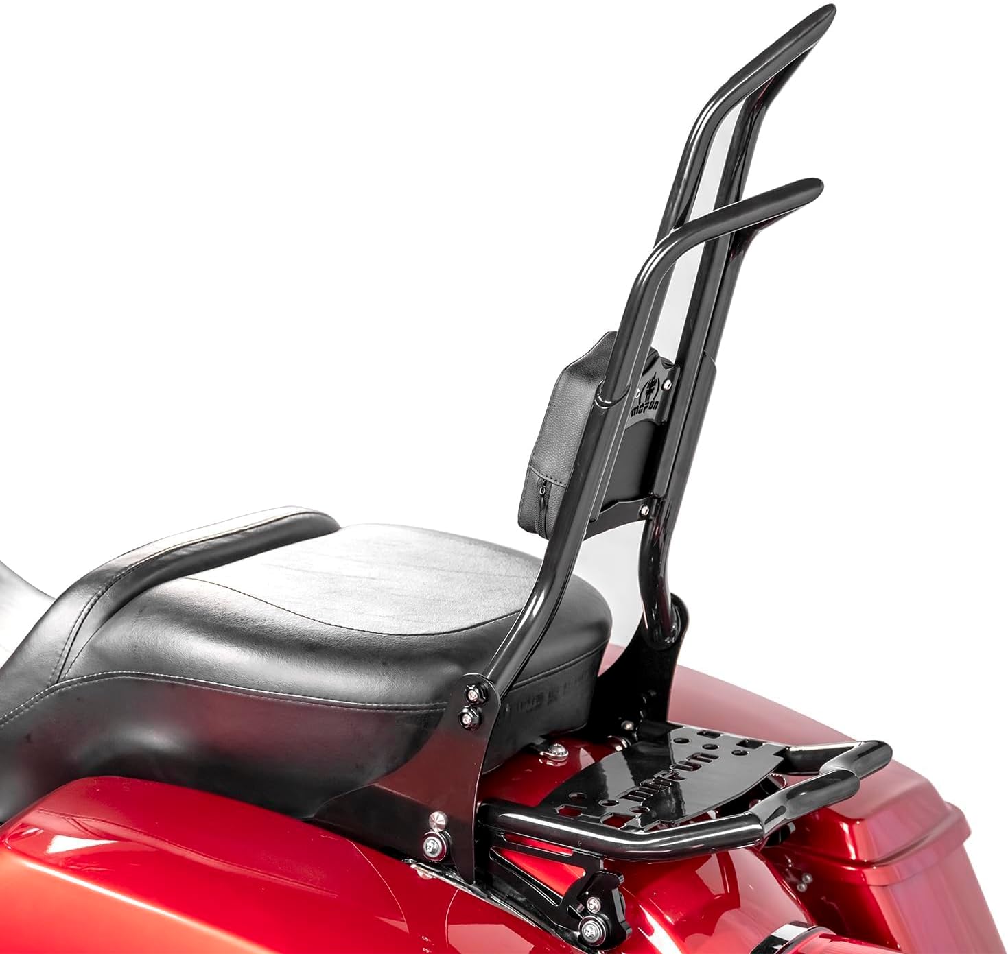 Mofun Detachable Luggage Rack Rear Grab Handles Bracket Kit Crown Luggage Rack Compatible with Harley Touring Street Glide Electra Road Glide Road King 2009-2025, Black