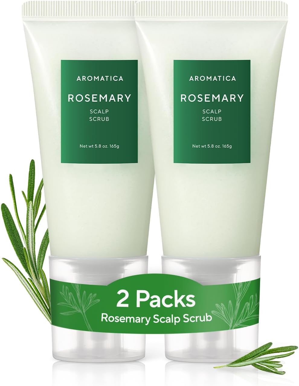 Rosemary Scalp Scrub (2 Packs) 5.82oz / 165g, Gift Set, Sulfate-Free, Silicone-Free, Vegan, Scalp Cleansing with Salt Granules, Invigorates and Exfoliates Scalp, Micro-Exfoliate