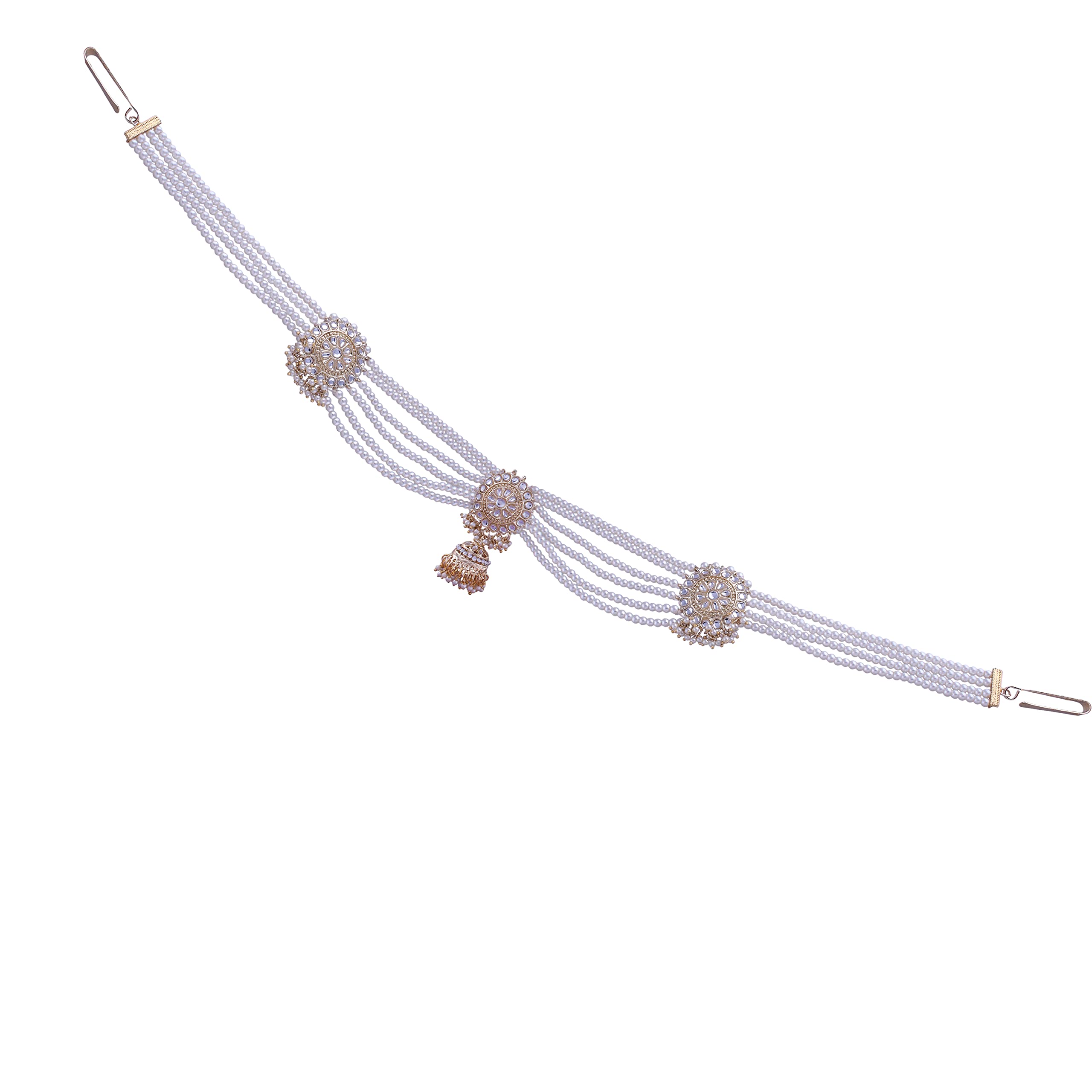 I Jewels 18K Gold Plated Traditional Ethnic Floral Design Kundan And Stone Studded Adjustable Pearl Kamarband/Belly Chain/Kandora/Wait Belt For Women (B039W) (B0B77F48DQ) Amazon Price History, Amazon Price Tracker