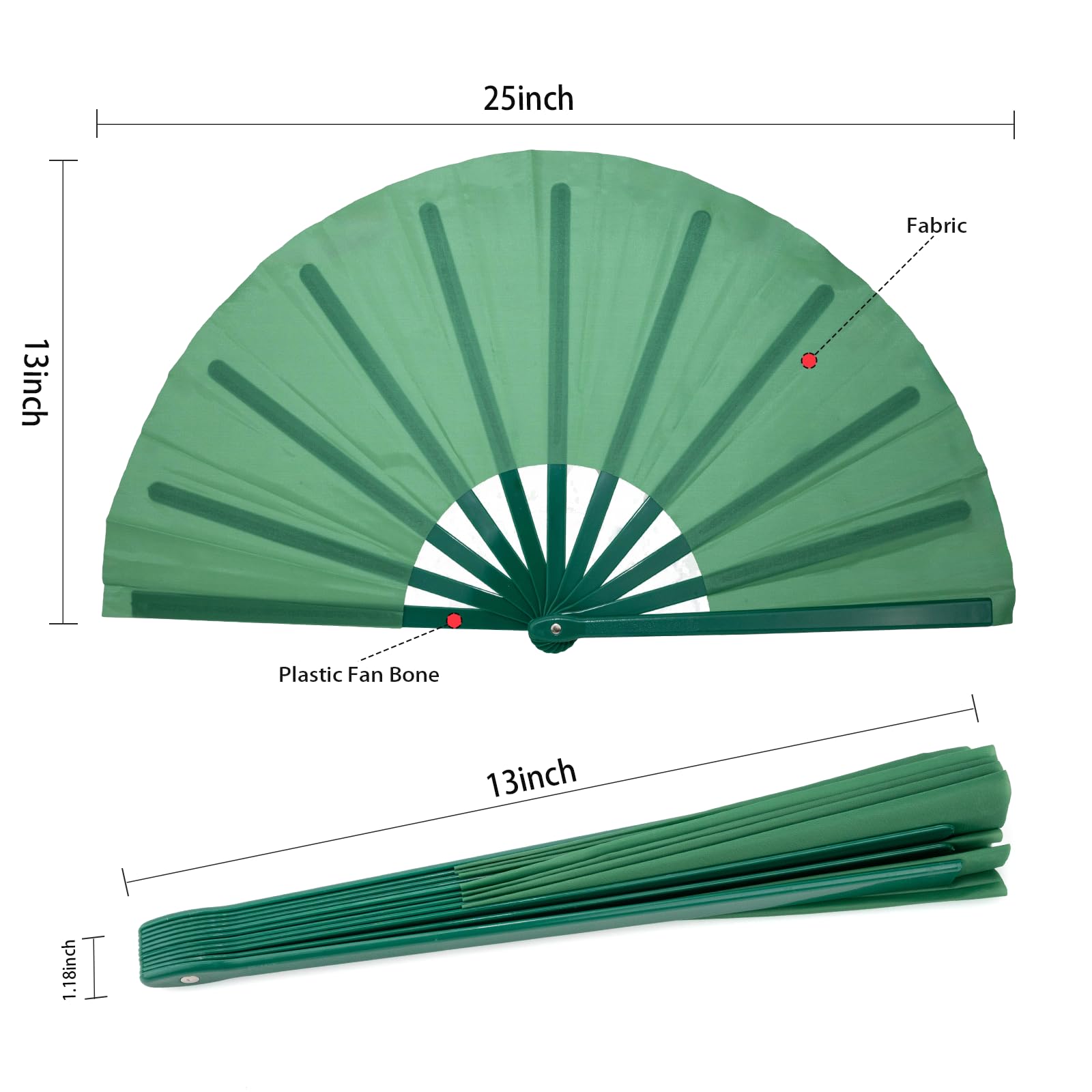 Amazon.com: QIRMIZI Large Folding Hand Rave Fan - Vibrant Nylon