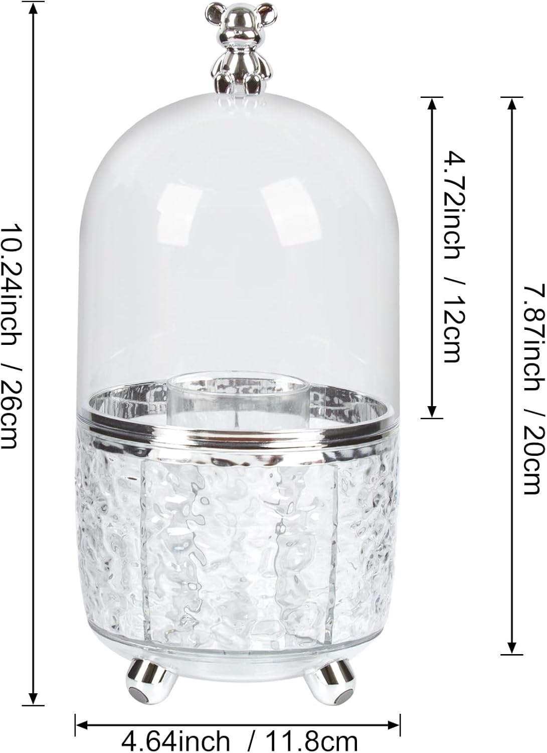 CECOLIC(セコリック) 360&deg;回転メイクアップブラシオーガナイザー 蓋付き 防塵 コスメティックツールオーガナイザー カバー