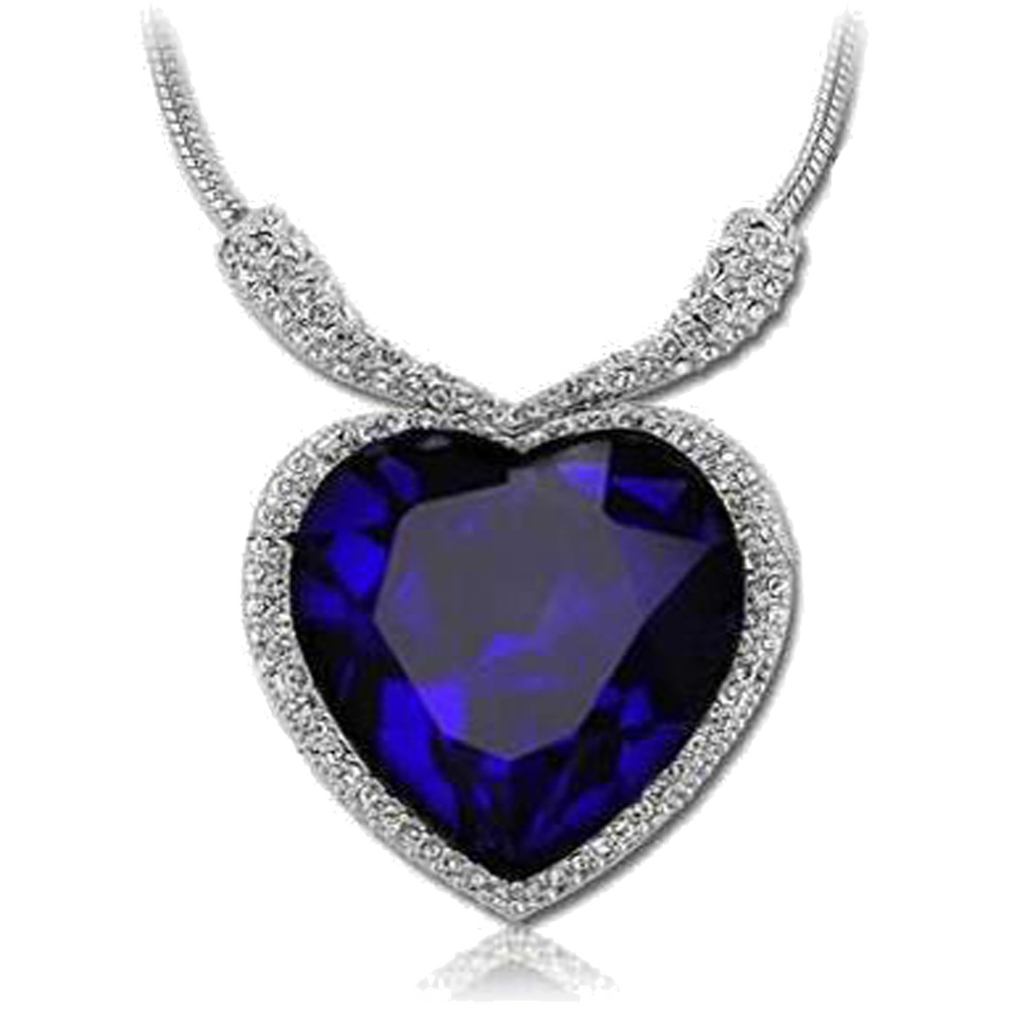 Rakhi Gift Friendship Day Gifts Special Heart of Ocean Pendant for Women Embellished with Crystals from Austria & Austrian Zirconia Silver Necklace for Girls Fancy Fashion Jewelry