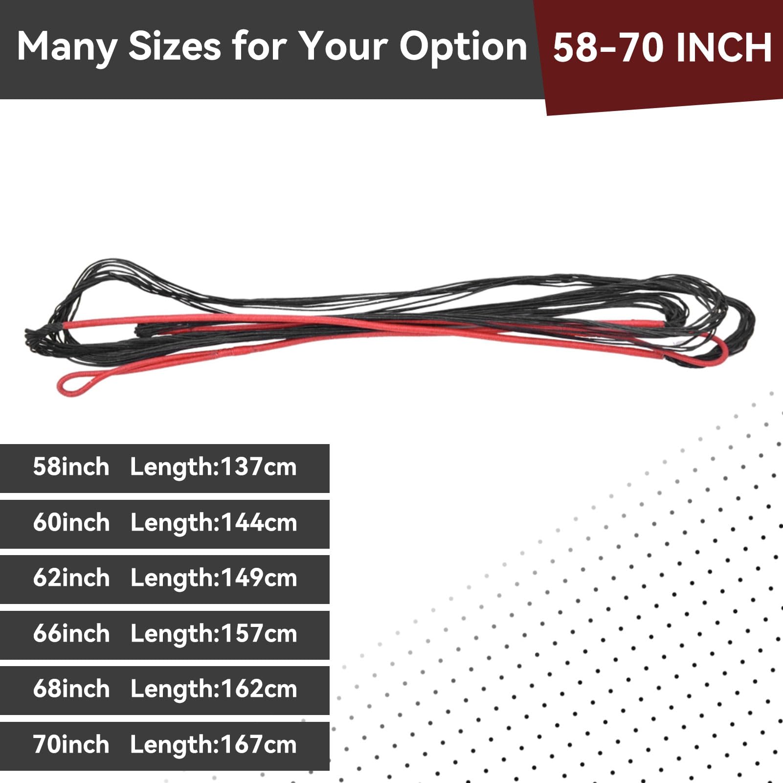 Corda Per Tiro Con L'Arco In Nylon - Sostitutiva A 12 Fili, Lunghezza 58-70 Pollici, Per Caccia E Arco Lungo - Foto 2